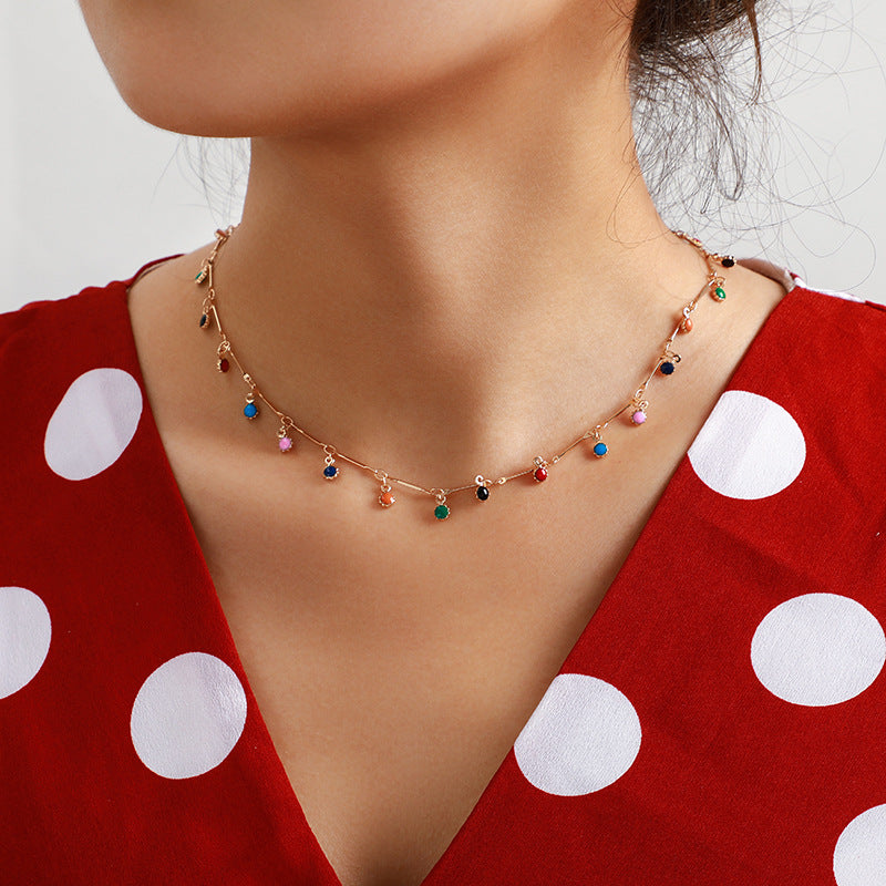 Venta al por mayor Collar de borla de color caramelo de aleación